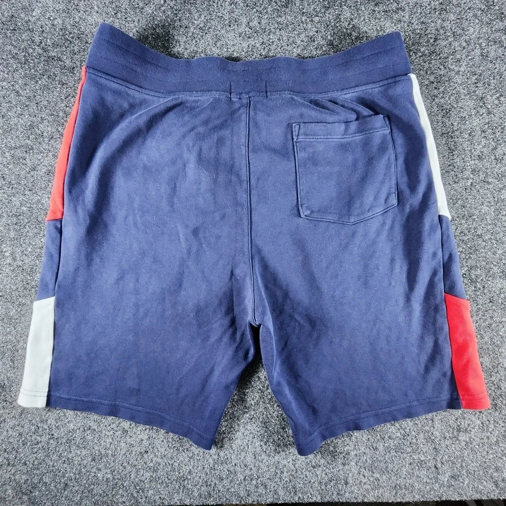 Polo‎ Ralph Lauren Mens Navy Blue Colorblock Fleece Shorts Medium Casual  EUC